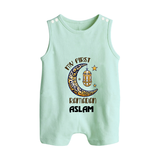 Personalised Ramadan Special Kids Romper Suit - MINT GREEN - 0 - 5 Months Old (Chest 18")