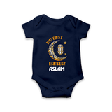 Personalised Ramadan Special Kids Romper - NAVY BLUE - New Born (Chest 14")