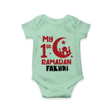 Custom Name My First Ramadan Baby & Kids Romper - MINT GREEN - New Born (Chest 14")