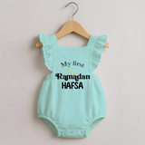 My First Ramadan Celebration Romper Frock for Kids - MINT GREEN - 0 - 3 Months Old (Chest 19")