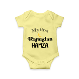 My First Ramadan Celebration Romper for Kids - PASTEL YELLOW - New Born (Chest 14")
