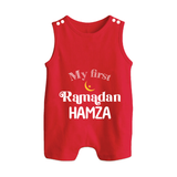 My First Ramadan Celebration Romper Suit for Kids - RED - 0 - 5 Months Old (Chest 18")