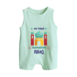 Ramadan Special Personalised Kids Romper Suit with Name - MINT GREEN - 0 - 5 Months Old (Chest 18")