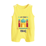 Ramadan Special Personalised Kids Romper Suit with Name - PASTEL YELLOW - 0 - 5 Months Old (Chest 18")