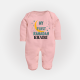 Custom Name My First Ramadan Kids Fullbody Suit - BABY PINK - New Born (Chest 7.5")