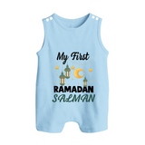 My First Ramadan Personalised Baby & Kids Romper Suit - BABY BLUE - 0 - 5 Months Old (Chest 18")