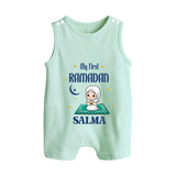 Ramadan Special Custom Name Kids Romper Suit girl version - MINT GREEN - 0 - 5 Months Old (Chest 18")