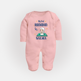 Ramadan Special Custom Name Kids Fullbody Suit girl version - BABY PINK - New Born (Chest 7.5")