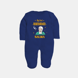 Ramadan Special Custom Name Kids Fullbody Suit girl version - NAVY BLUE - New Born (Chest 7.5")