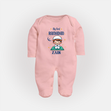 Ramadan Special Custom Name Kids Fullbody Suit boy version - BABY PINK - New Born (Chest 7.5")