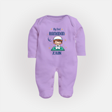 Ramadan Special Custom Name Kids Fullbody Suit boy version - LILAC - New Born (Chest 7.5")