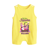 Personalised My First Ramadan Celebration Romper Suit for Kids - PASTEL YELLOW - 0 - 5 Months Old (Chest 18")