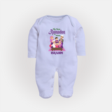 Personalised My First Ramadan Celebration Fullbody Suit for Kids - BABY BLUE - New Born (Chest 7.5")