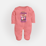 Personalised My First Ramadan Celebration Fullbody Suit for Kids - PEACH - New Born (Chest 7.5")