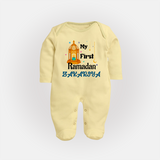 My First Ramadan Gift Fullbody Suit - PASTEL YELLOW - New Born (Chest 7.5")