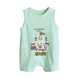 Personalised “I’m Here for Iftar” Kids Romper Suit with Name - MINT GREEN - 0 - 5 Months Old (Chest 18")