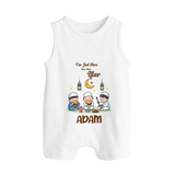 Personalised “I’m Here for Iftar” Kids Romper Suit with Name - WHITE - 0 - 5 Months Old (Chest 18")