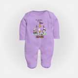 Personalised “I’m Here for Iftar” Kids Fullbody Suit with Name - LILAC - New Born (Chest 7.5")
