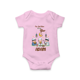 Personalised “I’m Here for Iftar” Kids Romper with Name - BABY PINK - New Born (Chest 14")