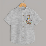 Personalised “I’m Here for Iftar” Kids Shirt with Name - GREY - 0 - 6 Months Old (Chest 23")