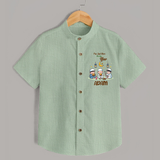 Personalised “I’m Here for Iftar” Kids Shirt with Name - MINT GREEN - 0 - 6 Months Old (Chest 23")