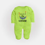 Counting Stars Till Eid Personalised Kids Fullbody Suit - LIME GREEN - New Born (Chest 7.5")