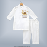 Eid Loading… Personalised Kids Kurta with Name - WHITE - 3 - 6 Months Old (Chest 24", Kurta Length 14'', Waist 19", Pant Length 14")