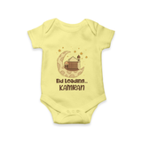 Eid Loading… Personalised Kids Romper with Name - PASTEL YELLOW - New Born (Chest 14")