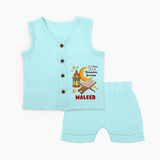 30 Days of Ramadan Journey Personalised Kids Jabla Set - BABY BLUE - 0 - 3 Months Old (Chest 9.8")