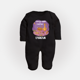 Ramadan Nights & Family Lights Personalised Kids Fullbody Suit - BLACK - New Born (Chest 7.5")