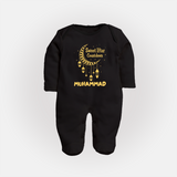 Sweet Iftar Countdown Personalised Kids Fullbody Suit - BLACK - New Born (Chest 7.5")