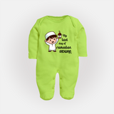 My Last Day of Ramadan Personalised Kids Fullbody Suit - LIME GREEN - New Born (Chest 7.5")
