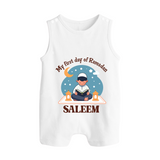 My First Day of Ramadan boy version Personalised Kids Romper Suit - WHITE - 0 - 5 Months Old (Chest 18")