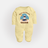 My First Day of Ramadan boy version Personalised Kids Fullbody Suit - PASTEL YELLOW - New Born (Chest 7.5")