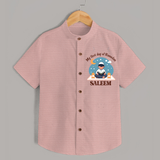 My First Day of Ramadan boy version Personalised Kids Shirt - PEACH - 0 - 6 Months Old (Chest 23")