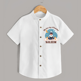 My First Day of Ramadan boy version Personalised Kids Shirt - WHITE - 0 - 6 Months Old (Chest 23")