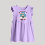 My First Day of Ramadan girl version Personalised Kids Baby Frock - LILAC - 0 - 3 Months Old (Chest 17")