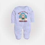 My First Day of Ramadan girl version Personalised Kids Fullbody Suit - BABY BLUE - New Born (Chest 7.5")
