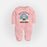 My First Day of Ramadan girl version Personalised Kids Fullbody Suit - BABY PINK - New Born (Chest 7.5")