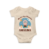 My First Day of Ramadan girl version Personalised Kids Romper - IVORY - New Born (Chest 14")