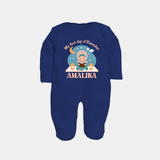 My First Day of Ramadan girl version Personalised Kids Fullbody Suit - NAVY BLUE - New Born (Chest 7.5")