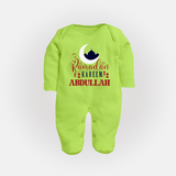Ramadan Kareem Personalised Kids Fullbody Suit - LIME GREEN - New Born (Chest 7.5")