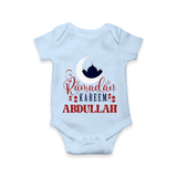 Ramadan Kareem Personalised Kids Romper - BABY BLUE - New Born (Chest 14")