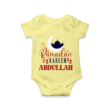 Ramadan Kareem Personalised Kids Romper - PASTEL YELLOW - New Born (Chest 14")