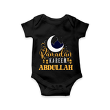 Ramadan Kareem Personalised Kids Romper - BLACK - New Born (Chest 14")
