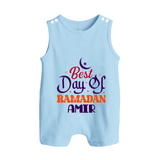 Best Day of Ramadan Personalised Kids Romper Suit - BABY BLUE - 0 - 5 Months Old (Chest 18")