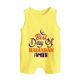 Best Day of Ramadan Personalised Kids Romper Suit - PASTEL YELLOW - 0 - 5 Months Old (Chest 18")
