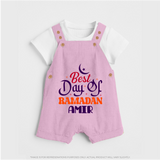 Best Day of Ramadan Personalised Kids Dungaree - BABY PINK - 0 - 5 Months Old (Chest 18")