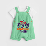 Best Day of Ramadan Personalised Kids Dungaree - GREEN - 0 - 5 Months Old (Chest 18")