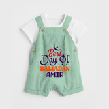 Best Day of Ramadan Personalised Kids Dungaree - MINT GREEN - 0 - 5 Months Old (Chest 18")